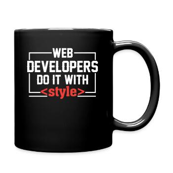 Web Developers Do It With - Full Colour Mug - black - Right