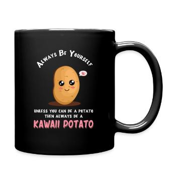 Kawaii Potato - Funny Anime Potato - Full Colour Mug - black - Right