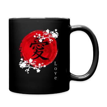 Japanese Kanji Love - Full Colour Mug - black - Right