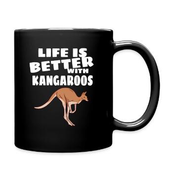 Känguru - Tasse einfarbig - Schwarz - Rechts