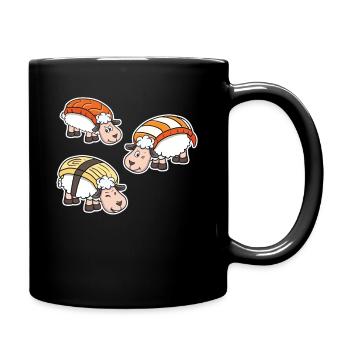 Sushi Schaf Schäfer Hirte Japan Lustig Geschenk - Tasse einfarbig - Schwarz - Rechts