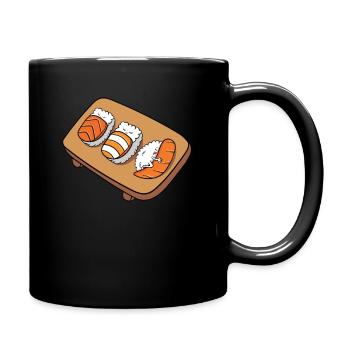 Sushi Schlafende Sushis Japan Lustig Geschenk - Tasse einfarbig - Schwarz - Rechts