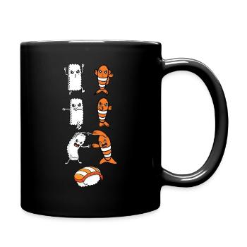 Reis und Fisch Fusion zum Sushi Anime Geschenk - Tasse einfarbig - Schwarz - Rechts