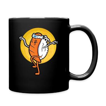 Sushi Karate Kampfsport Japan Lustig Geschenk - Tasse einfarbig - Schwarz - Rechts