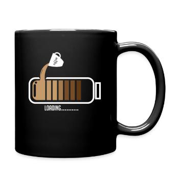 Coffee Loading - Tasse einfarbig - Schwarz - Rechts