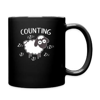 Sheep counting gift - Full Colour Mug - black - Right