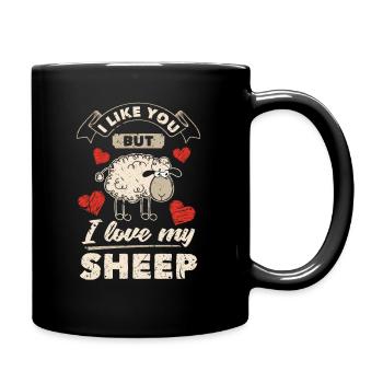 Schaf Tierliebhaber - Tasse einfarbig - Schwarz - Rechts