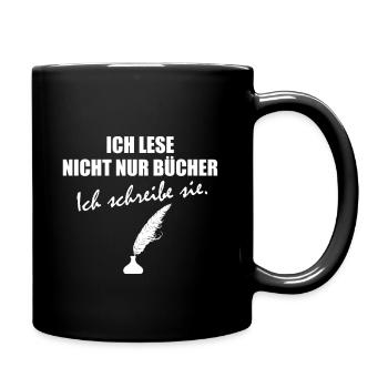 Autor Schriftsteller Bücherwurm Geschenkidee - Tasse einfarbig - Schwarz - Rechts