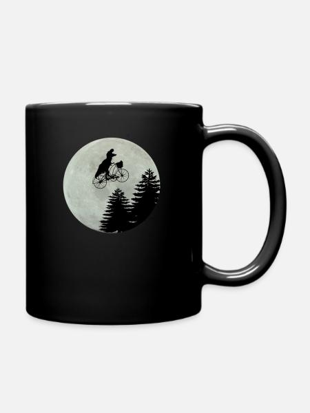 farrad Dino Dinosaurier Mond Vollmond Geschenk fun - Tasse einfarbig - Schwarz