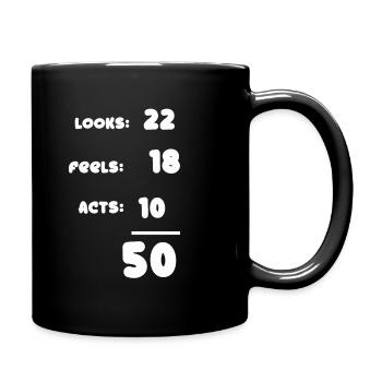 50th Birthday T-Shirt Gift Motif Funny - Full Colour Mug - black - Right