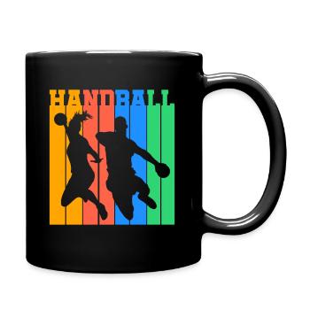 Handball Throw Jump Retro Gift - Full Colour Mug - black - Right
