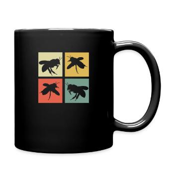 Biene - Tasse einfarbig - Schwarz - Rechts