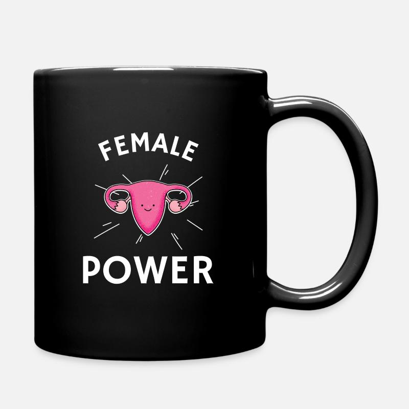 Female power pink uterus - Full Colour Mug - black