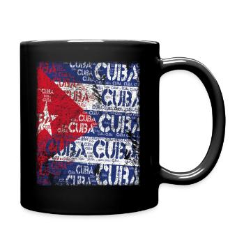 Cuba Flag distressed T-Shirt - Tasse einfarbig - Schwarz - Rechts