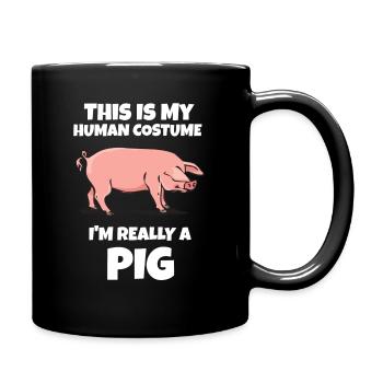 porc - Mug uni - noir - Droite