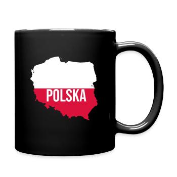 I love Polska Ich liebe Polen Polnish Souvenir - Tasse einfarbig - Schwarz - Rechts