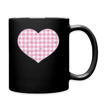 Bayern Tracht Lederhose kariert Herzmadl Volksfest - Tasse einfarbig - Schwarz - Rechts