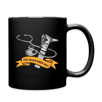 Halz-nasen-ohen-arzt - Tasse einfarbig - Schwarz - Rechts