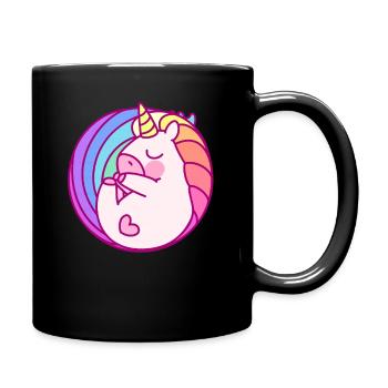Einhorn - Traum - Tasse einfarbig - Schwarz - Rechts