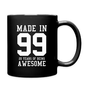 20 anniversaire Made in 1999 Né 90 ans cadeau - Mug uni - noir - Droite