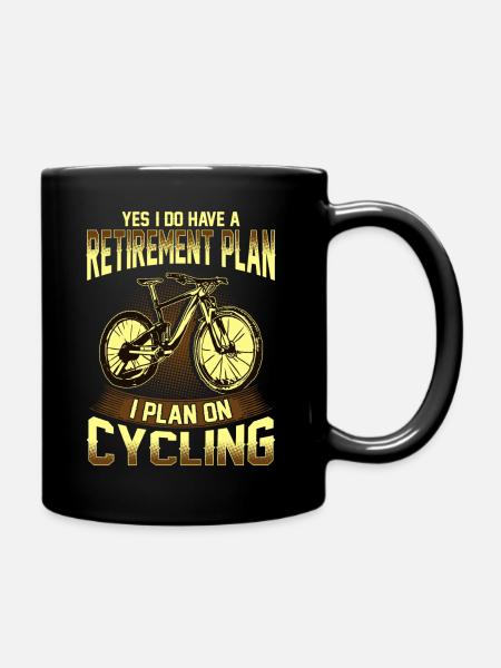 Retirement plan cyclist bike pension gift - Full Colour Mug - black