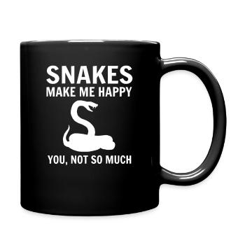 Schlange - Tasse einfarbig - Schwarz - Rechts