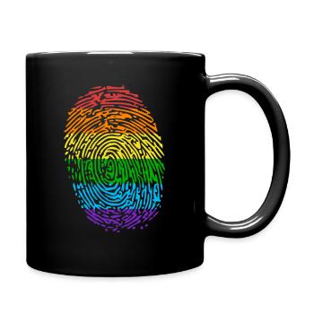 Gay Fingerprint | Gay Pride, Gay, LGBT - Full Colour Mug - black - Right