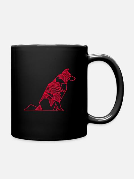 Border Collie geometrisch - Tasse einfarbig - Schwarz