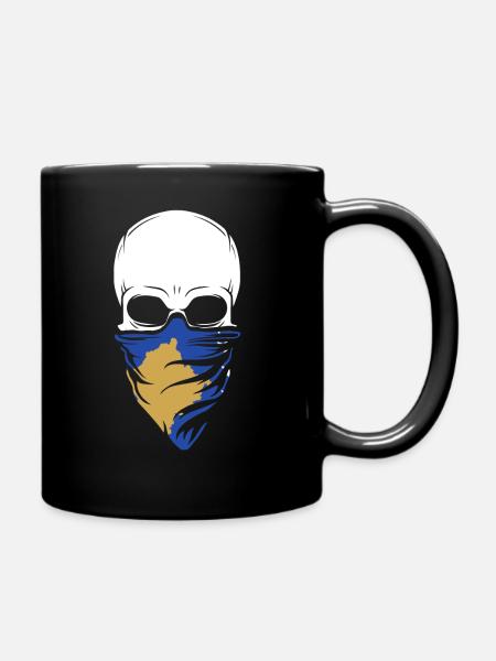 Kosovo Skull Tee Shirt - Kosovo - Mug uni - noir