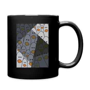 Seagulls T-Shirt - Bird Motif Seagulls Gift Idea - Full Colour Mug - black - Right