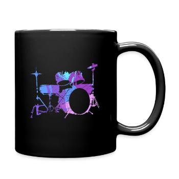 Schlagzeug Geschenk Schlagzeugspieler Percussion - Tasse einfarbig - Schwarz - Rechts