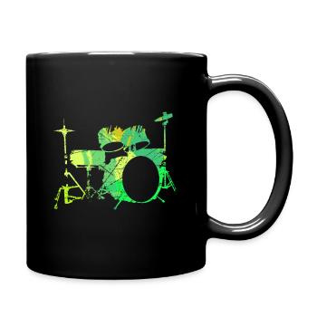 Schlagzeug Geschenk Schlagzeugspieler Percussion - Tasse einfarbig - Schwarz - Rechts