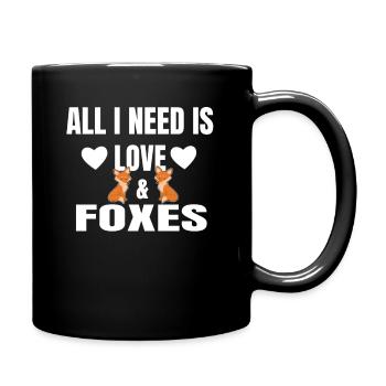 Fuchs - Tasse einfarbig - Schwarz - Rechts