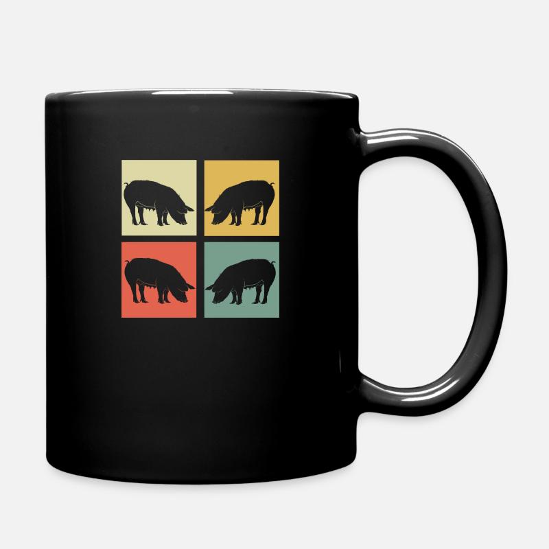 Schwein - Tasse einfarbig - Schwarz
