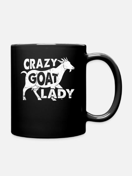 Goat lady farmer - Full Colour Mug - black