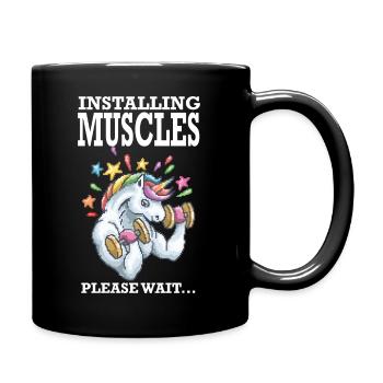 Installing Muscles Rainbow Unicorn Gift - Full Colour Mug - black - Right
