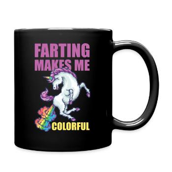 Farting Makes Me Colorful Licorne Idée de cadeau - Mug uni - noir - Droite