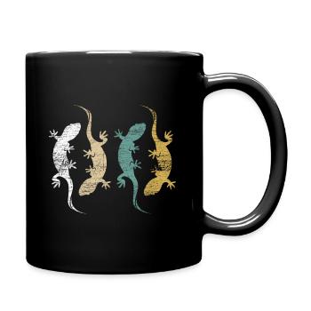 Geckos Reptilen - Tasse einfarbig - Schwarz - Rechts