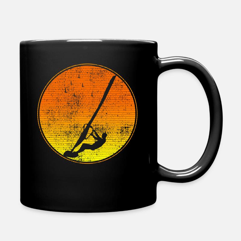 Vintage Windsurfen - Tasse einfarbig - Schwarz