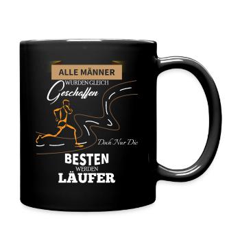 Laufen Shirt · Sportlich Joggen · Läufer Geschenk - Tasse einfarbig - Schwarz - Rechts