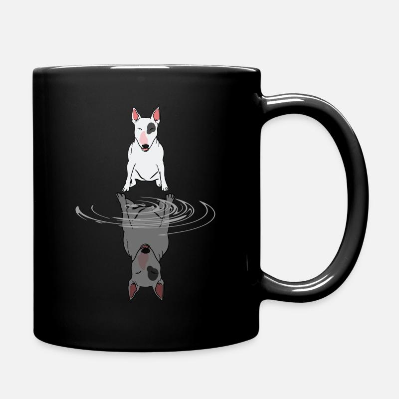 Cadeau drôle de chien de réflexion de l'eau de Bull Terrier - Mug uni - noir
