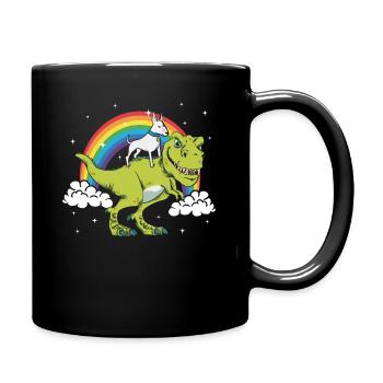 Bullterrier Hund T-Rex Dinosaurier Dino Lustig Ges - Tasse einfarbig - Schwarz - Rechts