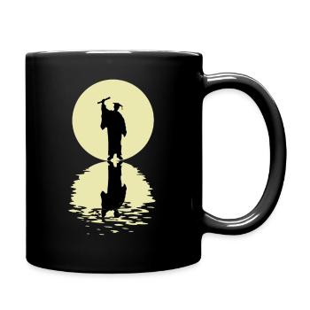 The Graduate And The Moon - Tasse einfarbig - Schwarz - Rechts