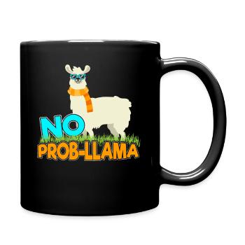 No Prob-Llama Llama Lama Alpaca Camel Gift - Full Colour Mug - black - Right