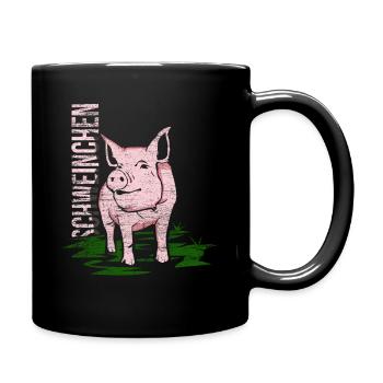 porcin - Mug uni - noir - Droite