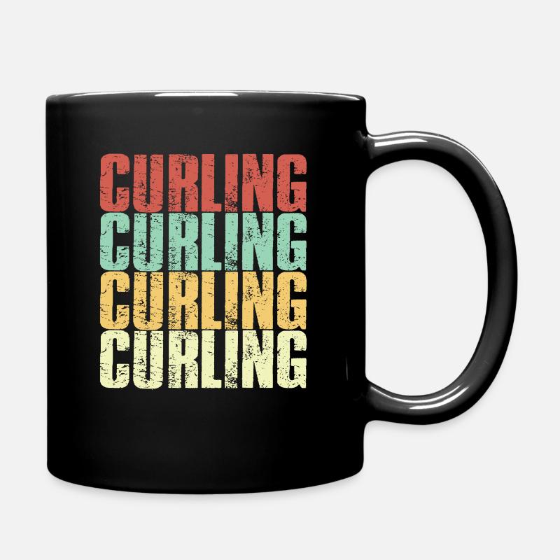 Curling Eisstockschießen Vintage - Tasse einfarbig - Schwarz