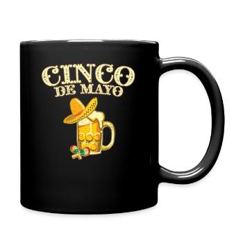 Cinco de Mayo T-Shirt mit Bierdesign und - Tasse einfarbig - Schwarz - Rechts