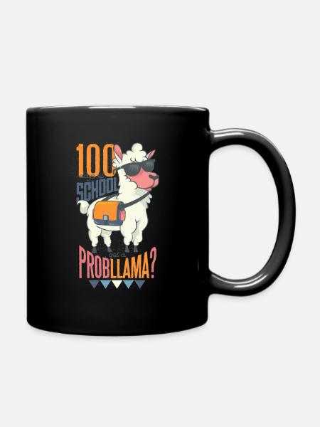 100 jours d'école Llama Lama Peru Alpaca - Mug uni - noir