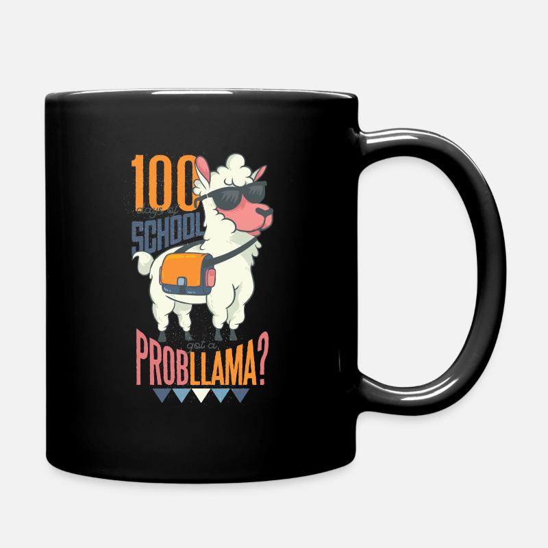 100 Tage Schule Llama Lama Peru Alpaca - Tasse einfarbig - Schwarz