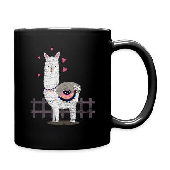 Lama paresseux - Mug uni - noir - Droite